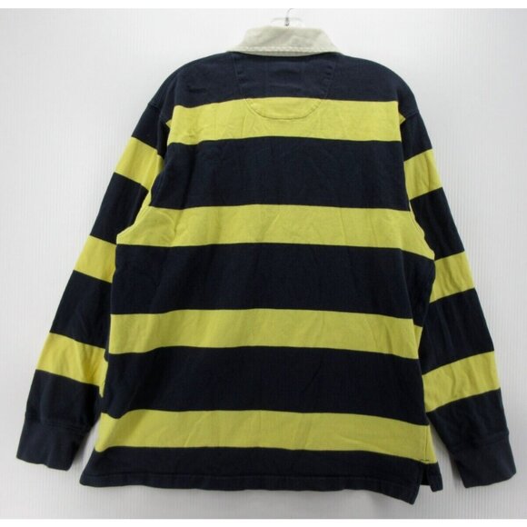 VINTAGE Snapple Rugby Polo Shirt XL Yellow Pullover Striped Preppy - Picture 8 of 12